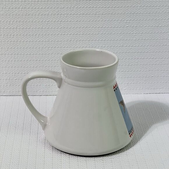 VINTAGE Cape Shore Inc. FISH Ceramic Travel Coffee Mug White Tapered Trout Bass - Picture 10 of 13